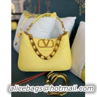 Top Quality VALENTINO GARAVANI Loco Calf leather bag V2028 Yellow