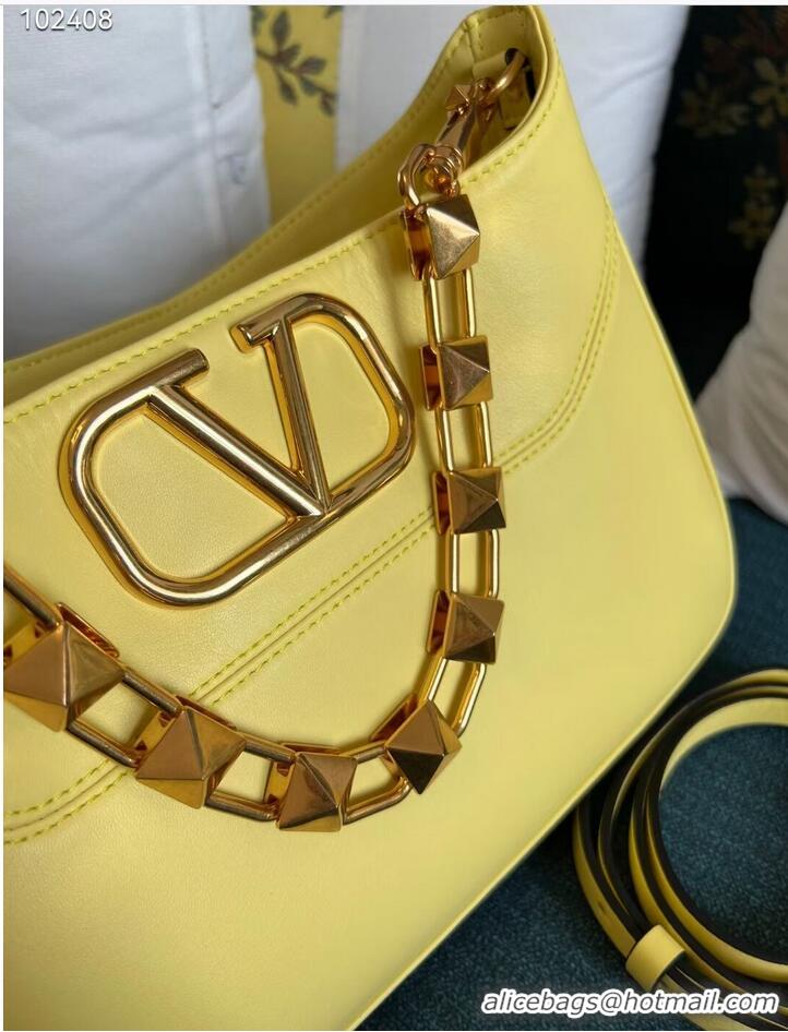 Top Quality VALENTINO GARAVANI Loco Calf leather bag V2028 Yellow