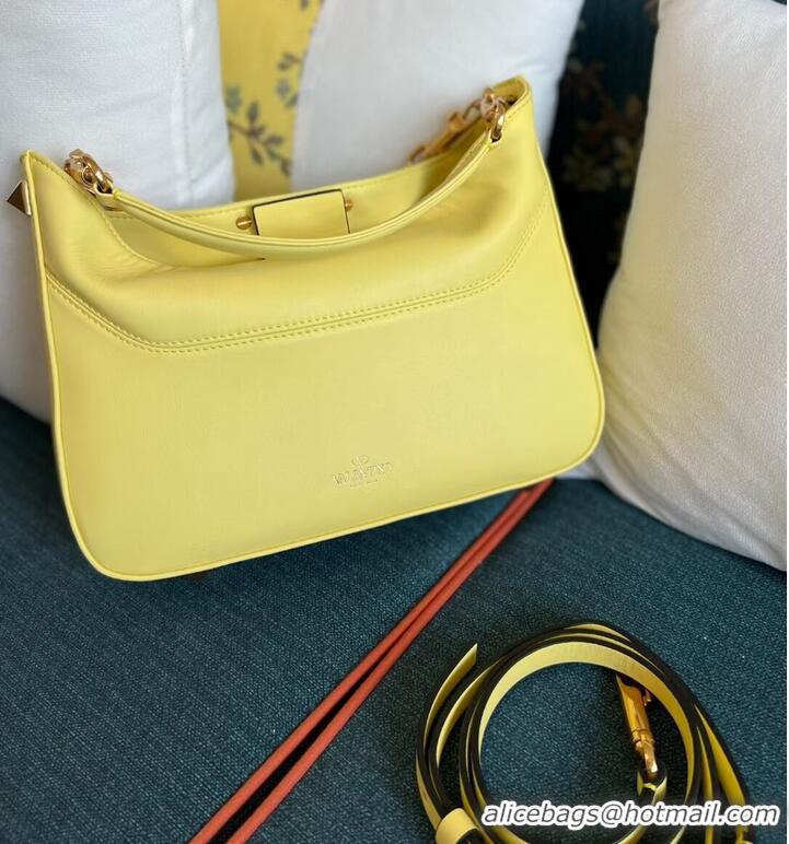 Top Quality VALENTINO GARAVANI Loco Calf leather bag V2028 Yellow