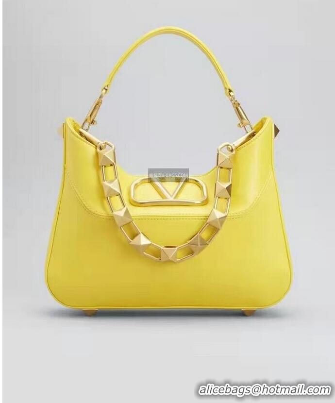 Top Quality VALENTINO GARAVANI Loco Calf leather bag V2028 Yellow