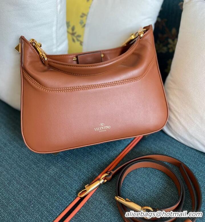 Top Quality VALENTINO GARAVANI Loco Calf leather bag V2028 Caramel