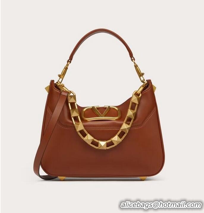 Top Quality VALENTINO GARAVANI Loco Calf leather bag V2028 Caramel