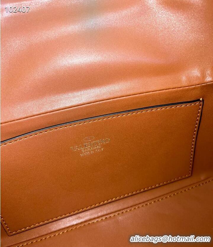 Top Quality VALENTINO GARAVANI Loco Calf leather bag V2028 Caramel