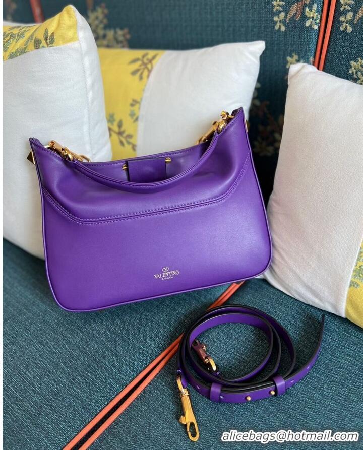 Spot Bulk VALENTINO GARAVANI Loco Calf leather bag V2028 purple