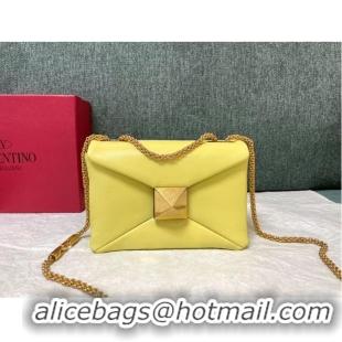 Promotional VALENTINO GARAVANI One Stud Sheepskin Shoulder Bag XW0B0K21 yellow