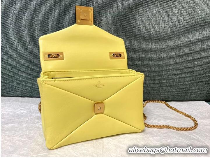 Promotional VALENTINO GARAVANI One Stud Sheepskin Shoulder Bag XW0B0K21 yellow