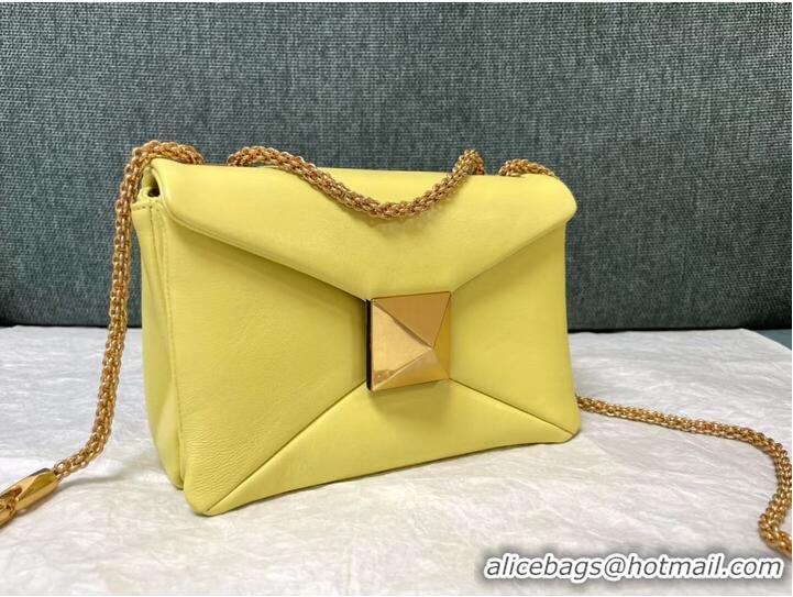 Promotional VALENTINO GARAVANI One Stud Sheepskin Shoulder Bag XW0B0K21 yellow