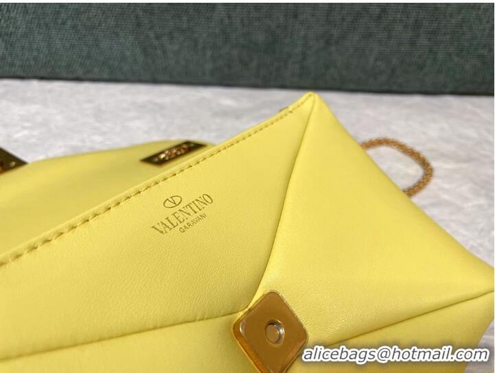 Promotional VALENTINO GARAVANI One Stud Sheepskin Shoulder Bag XW0B0K21 yellow