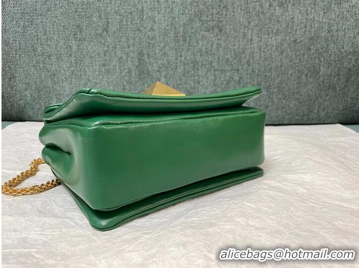 Classic Grade VALENTINO GARAVANI One Stud Sheepskin Shoulder Bag XW0B0K21 green