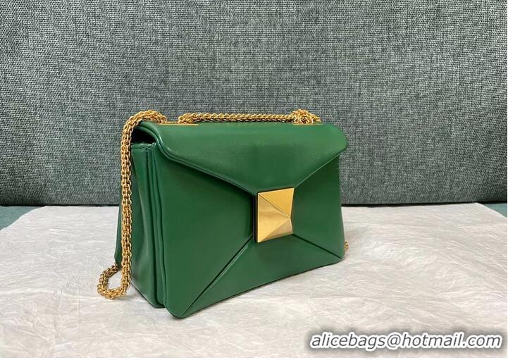 Classic Grade VALENTINO GARAVANI One Stud Sheepskin Shoulder Bag XW0B0K21 green