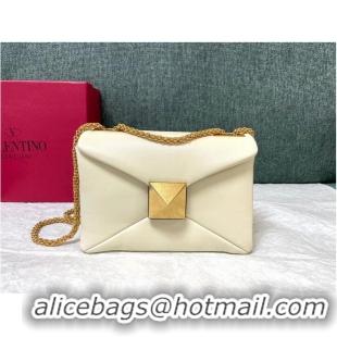 Buy Inexpensive VALENTINO GARAVANI One Stud Sheepskin Shoulder Bag XW0B0K21 white