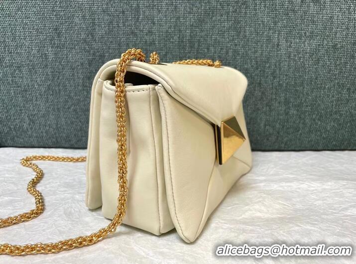 Buy Inexpensive VALENTINO GARAVANI One Stud Sheepskin Shoulder Bag XW0B0K21 white