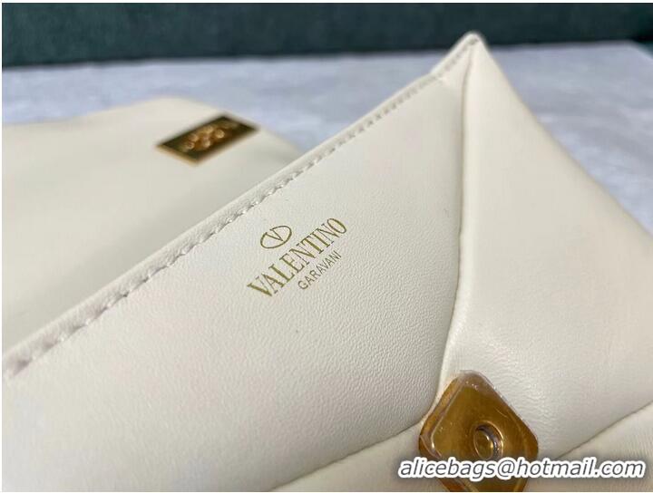 Buy Inexpensive VALENTINO GARAVANI One Stud Sheepskin Shoulder Bag XW0B0K21 white