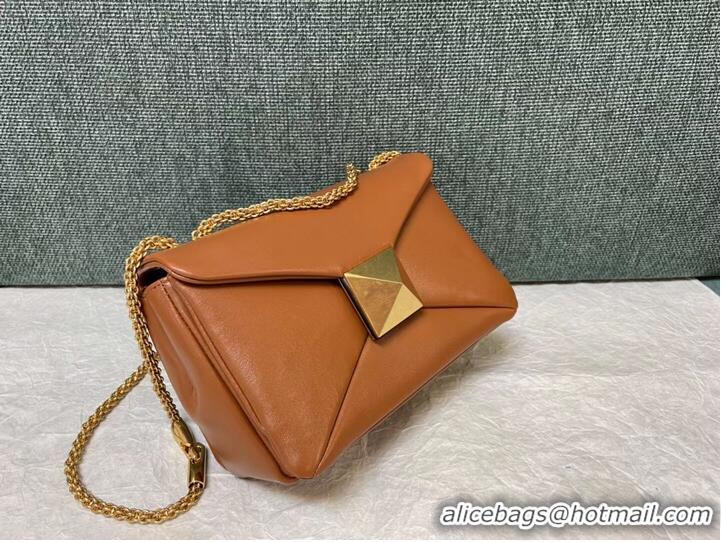 Wholesale VALENTINO GARAVANI One Stud Sheepskin Shoulder Bag XW0B0K21 Caramel