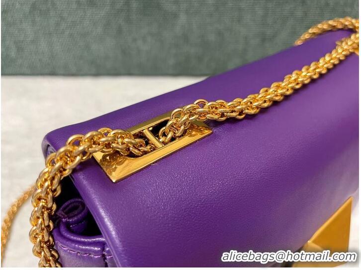 New Cheap VALENTINO GARAVANI One Stud Sheepskin Shoulder Bag XW0B0K21 purple