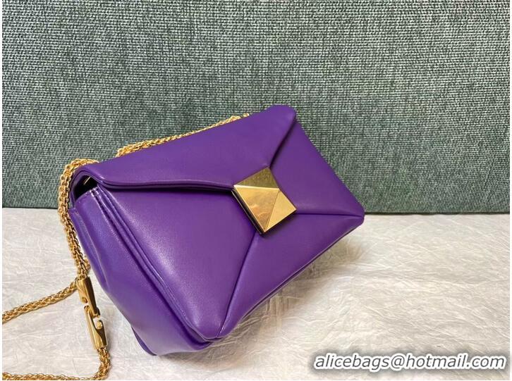 New Cheap VALENTINO GARAVANI One Stud Sheepskin Shoulder Bag XW0B0K21 purple