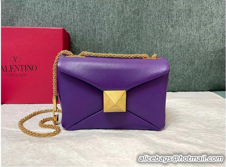 New Cheap VALENTINO GARAVANI One Stud Sheepskin Shoulder Bag XW0B0K21 purple