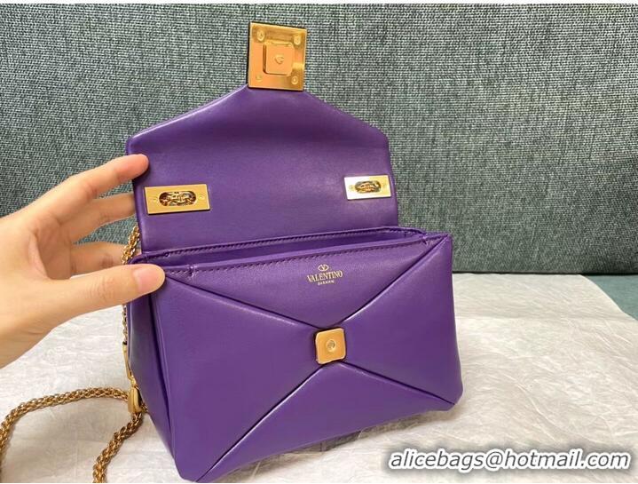 New Cheap VALENTINO GARAVANI One Stud Sheepskin Shoulder Bag XW0B0K21 purple