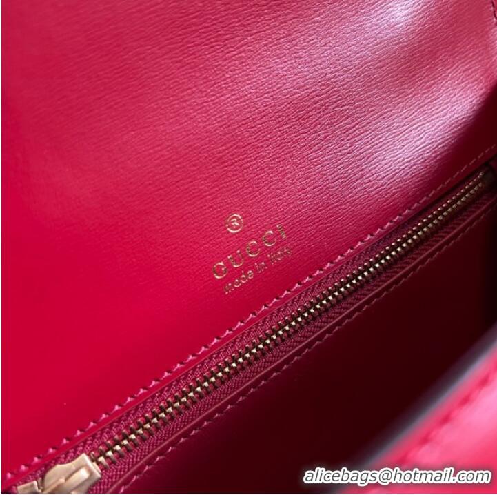 Good Product Gucci HOURGLASS SMALL TOP HANDLE BAG calfskin 681697 red%Green