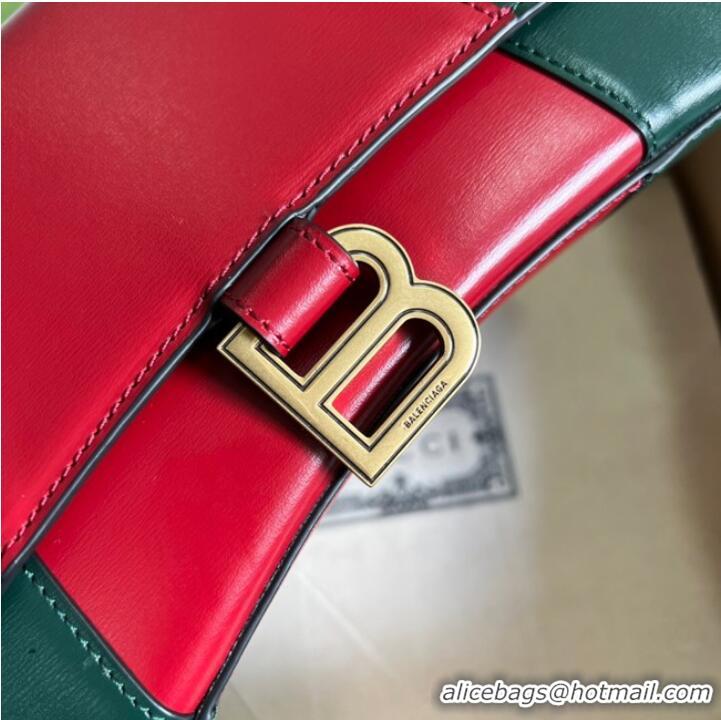 Good Product Gucci HOURGLASS SMALL TOP HANDLE BAG calfskin 681697 red%Green