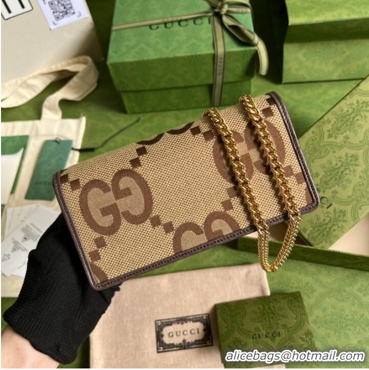 Affordable Price Gucci Horsebit 1955 wallet with chain 621892 brown