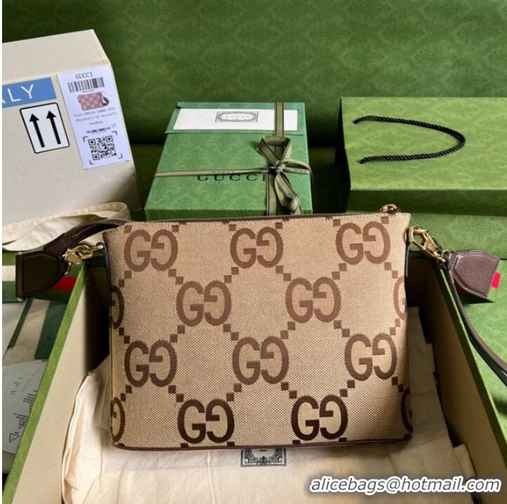 Shop Grade Gucci Jumbo GG shoulder bag 699130 brown