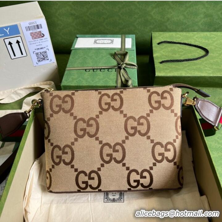 Shop Grade Gucci Jumbo GG shoulder bag 699130 brown