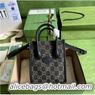 Super Quality Gucci Mini tote bag with Interlocking G 671623 black