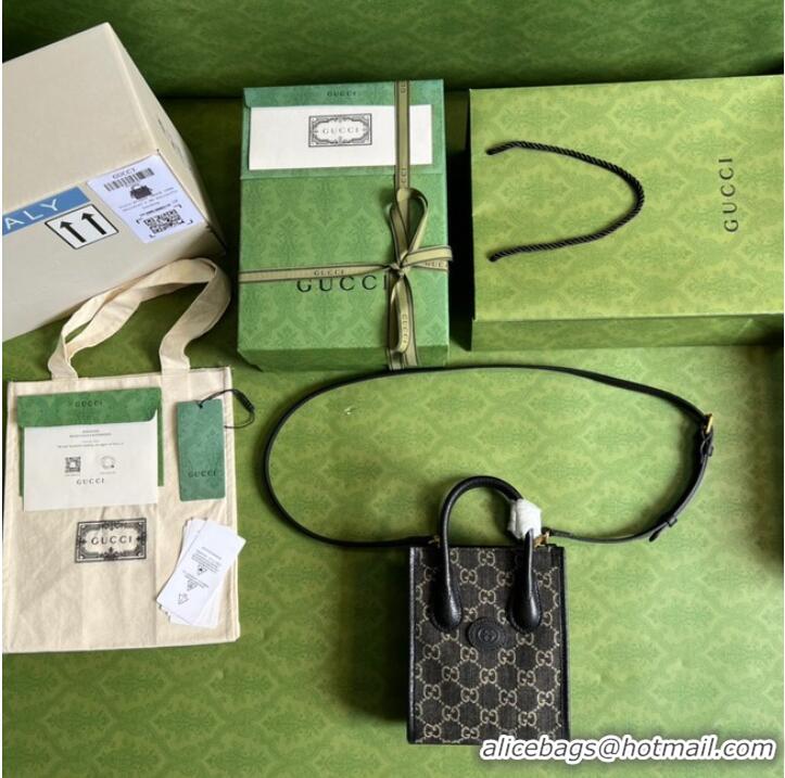 Super Quality Gucci Mini tote bag with Interlocking G 671623 black