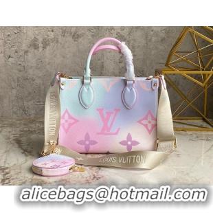 Luxury Discount Louis Vuitton ONTHEGO Dip Dye Pastel Small M59856 Pink&Blue