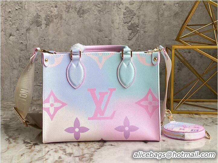 Luxury Discount Louis Vuitton ONTHEGO Dip Dye Pastel Small M59856 Pink&Blue