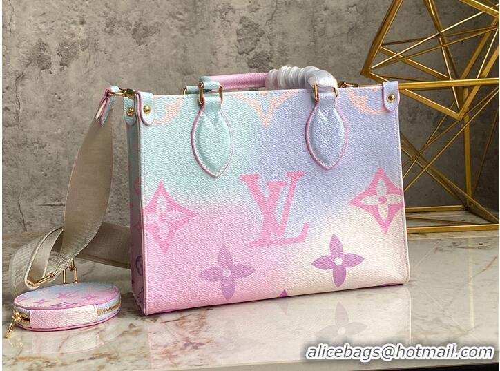 Luxury Discount Louis Vuitton ONTHEGO Dip Dye Pastel Small M59856 Pink&Blue