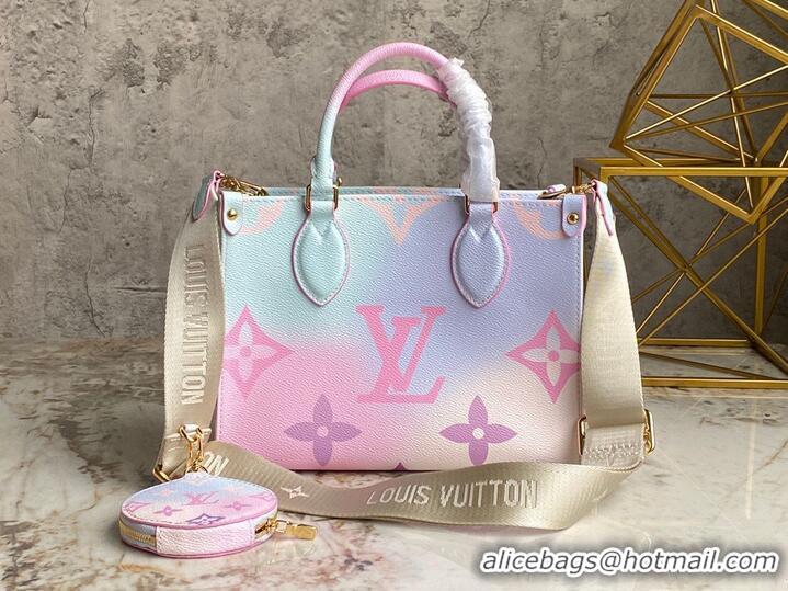 Luxury Discount Louis Vuitton ONTHEGO Dip Dye Pastel Small M59856 Pink&Blue