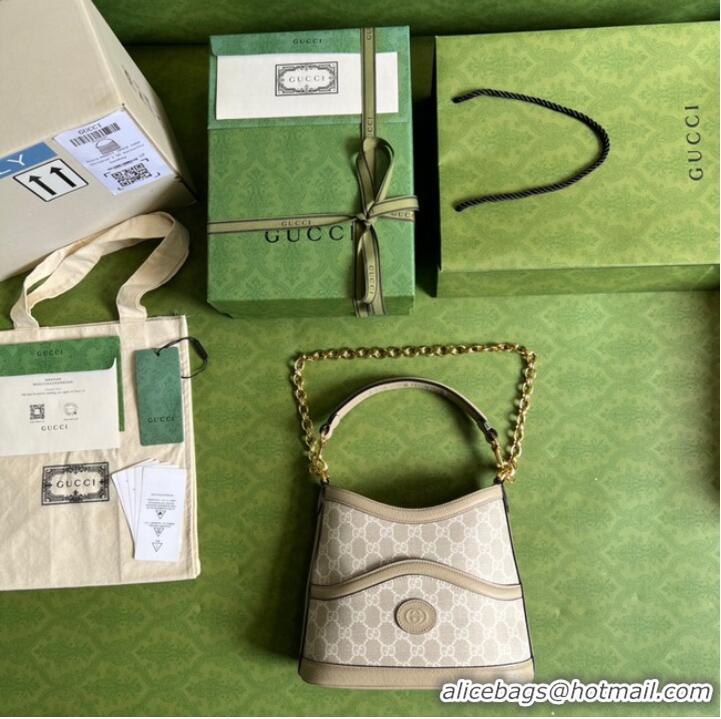 Low Cost Gucci Large shoulder bag with Interlocking G 696011 Beige