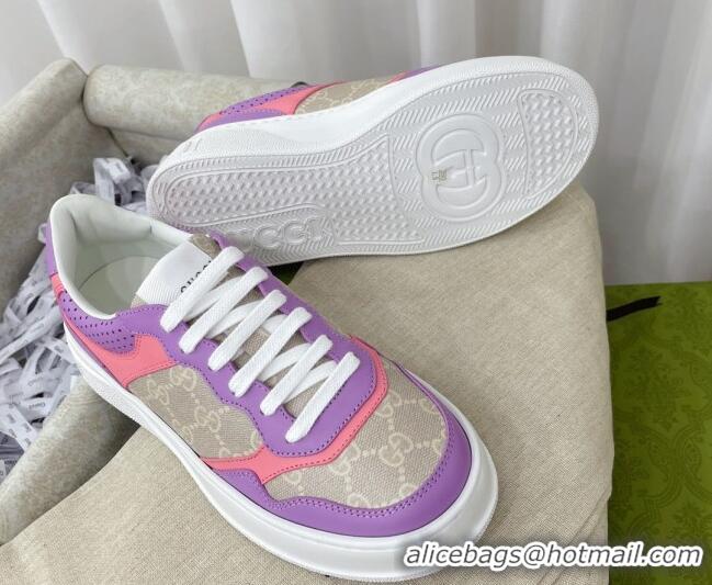 Good Quality Gucci Chunky B GG Canvas Sneakers Purple/Pink/Grey 041247