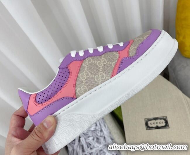 Good Quality Gucci Chunky B GG Canvas Sneakers Purple/Pink/Grey 041247