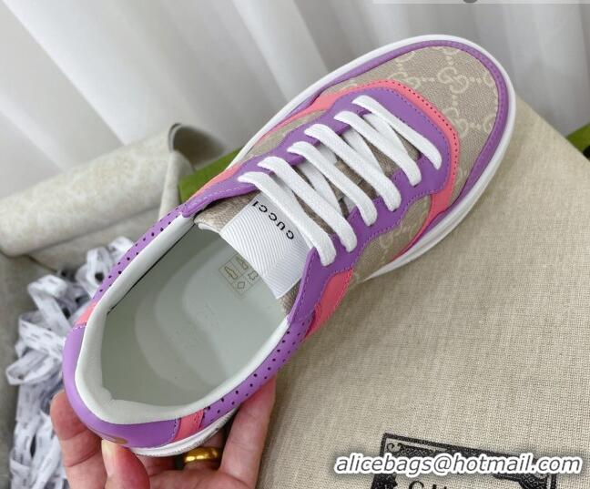 Good Quality Gucci Chunky B GG Canvas Sneakers Purple/Pink/Grey 041247