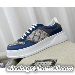 Grade Quality Gucci Chunky B GG Canvas Sneakers Blue/Grey 041248