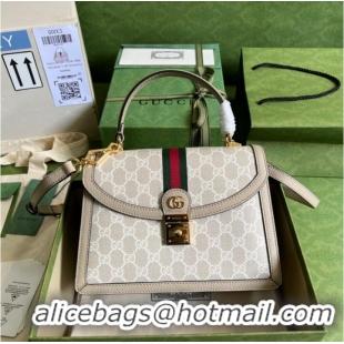 Good Quality Gucci Ophidia small top handle bag with Web 651055 Beige