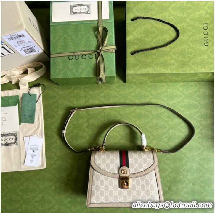 Good Quality Gucci Ophidia small top handle bag with Web 651055 Beige