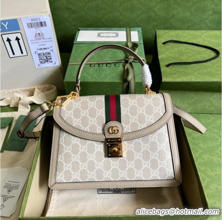 Good Quality Gucci Ophidia small top handle bag with Web 651055 Beige