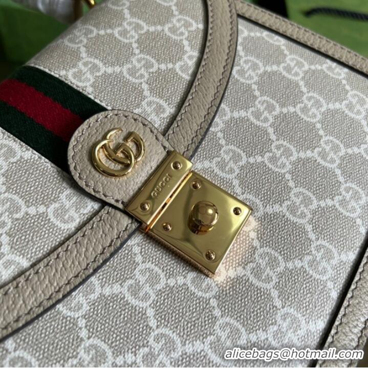 Good Quality Gucci Ophidia small top handle bag with Web 651055 Beige