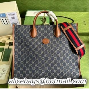 Good Taste Gucci Medium tote with Interlocking denim G 674148 Blue