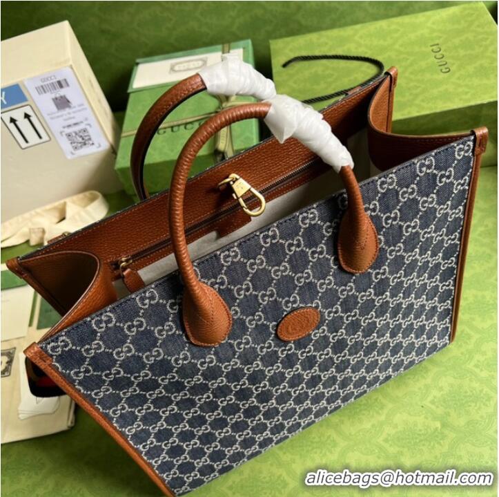 Good Taste Gucci Medium tote with Interlocking denim G 674148 Blue