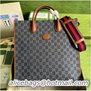 Top Quality Gucci Medium tote with Interlocking denim G 674155 Blue