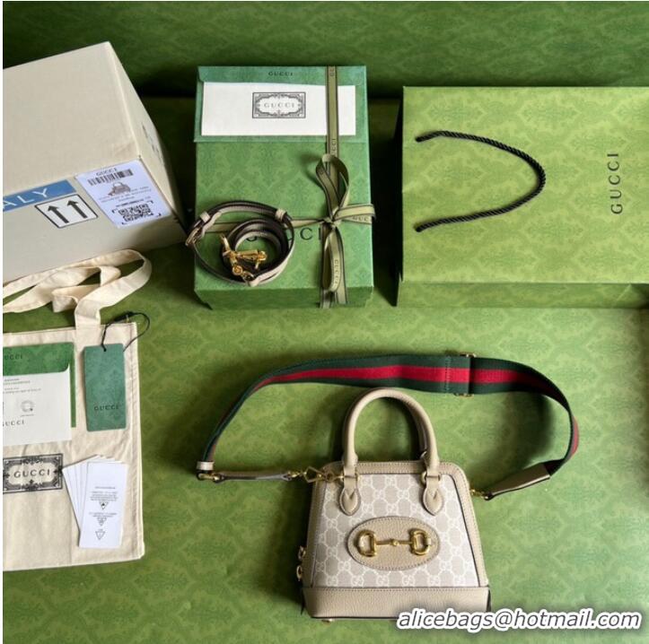 Super Quality Gucci Ophidia small top handle bag with Web 677212 Beige