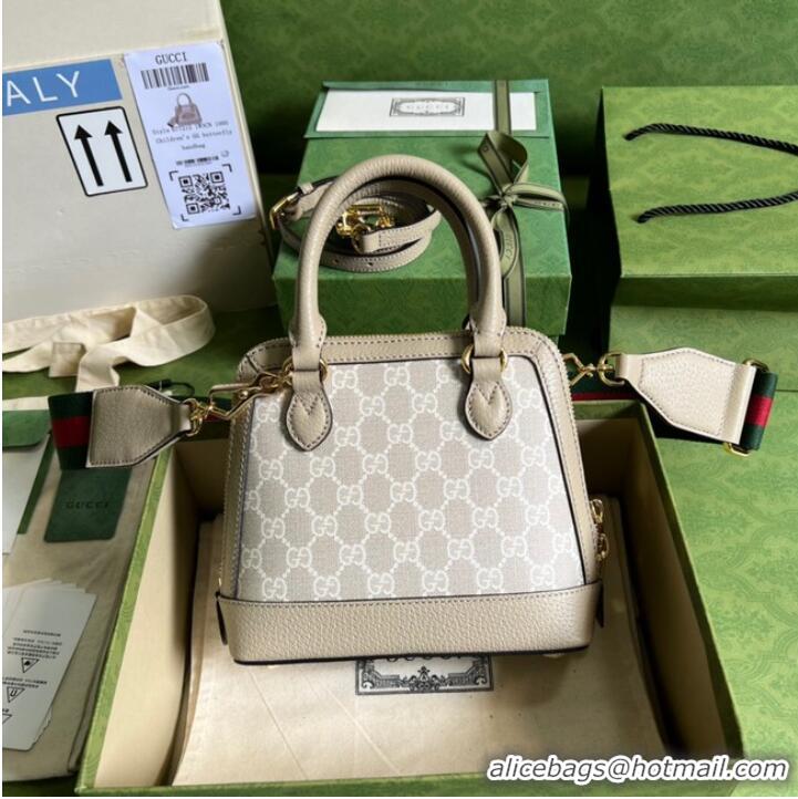 Super Quality Gucci Ophidia small top handle bag with Web 677212 Beige