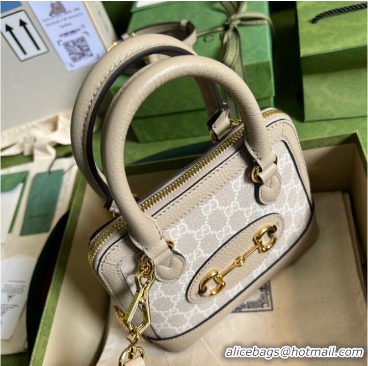 Super Quality Gucci Ophidia small top handle bag with Web 677212 Beige