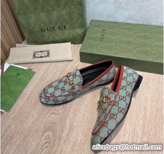 Sumptuous Gucci GG Canvas Flat Loafers Blue/Brown 041327