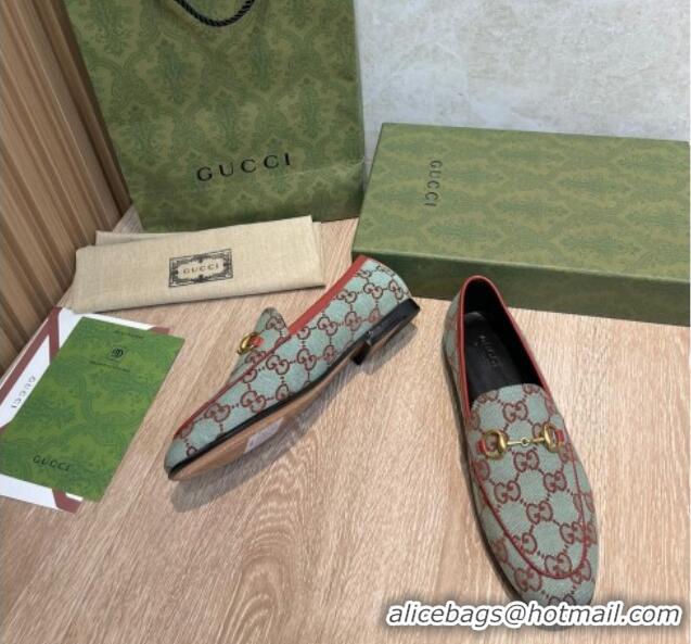 Sumptuous Gucci GG Canvas Flat Loafers Blue/Brown 041327